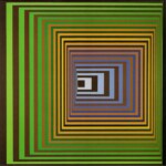 Victor Vasarely 1975 Vonal Stri Acrylic on Canvas - 200 x 200 cm